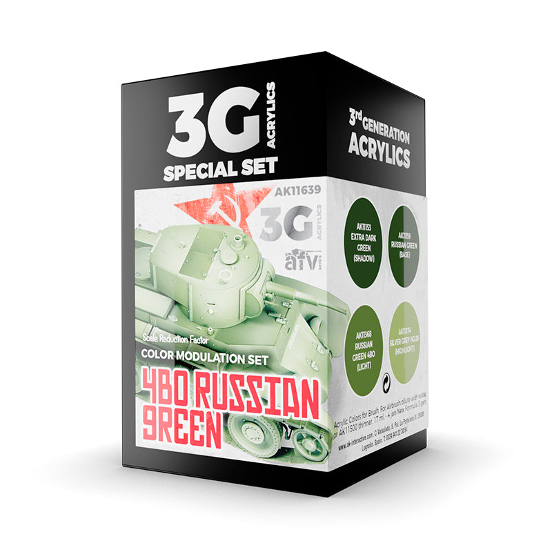 AK Interactive: 3 Gen Acrylics - Modulation 4Bo Russian Green 17ml