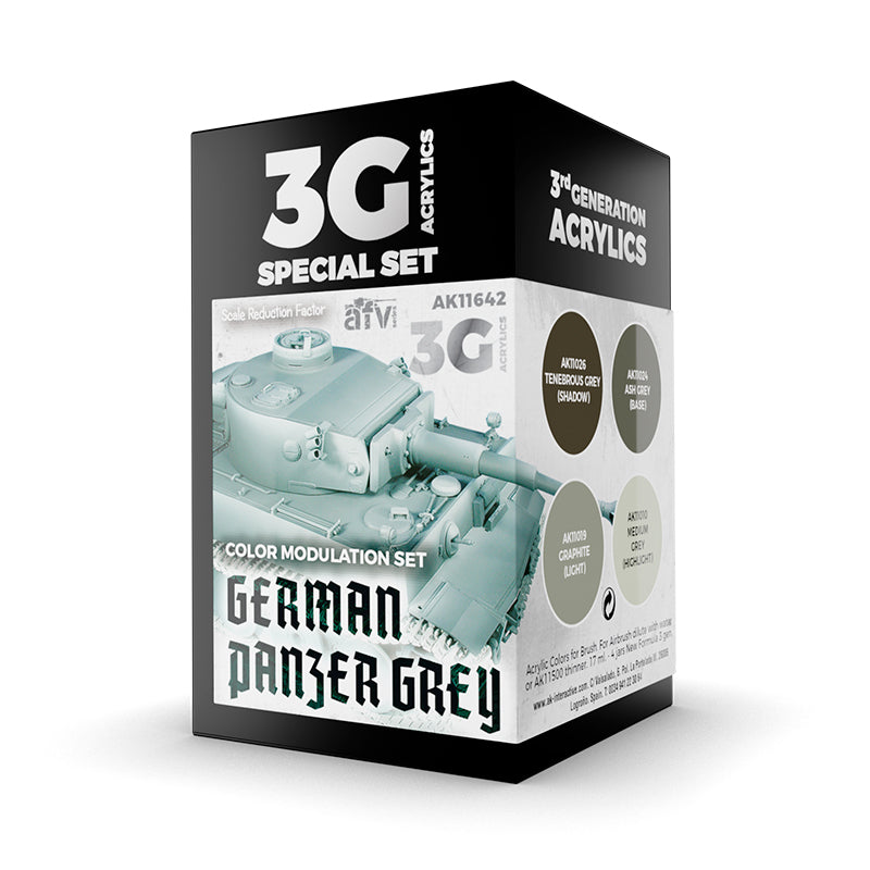 AK Interactive: 3 Gen Acrylics - Modulation German Panzer grey 17ml
