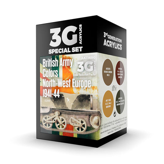 AK Interactive: 3 Gen Acrylics - British Army Colors Europe 1941-44 17ml