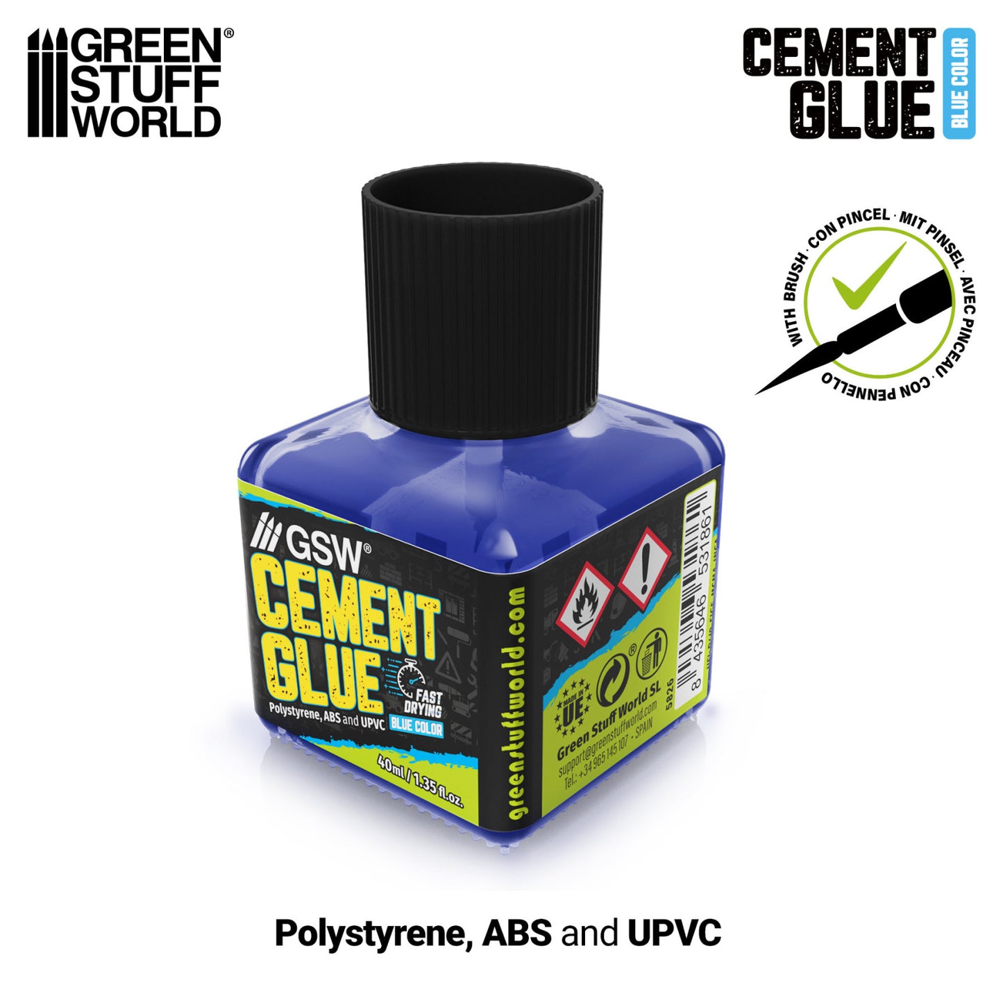 Green Stuff World: Blue Cement Glue for Plastics 40ml