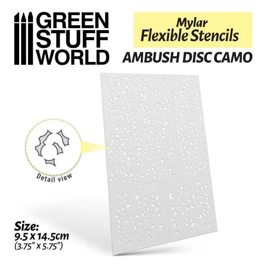 Green Stuff World: Flexible Stencils - Ambush Disc Camo (Various Sizes)