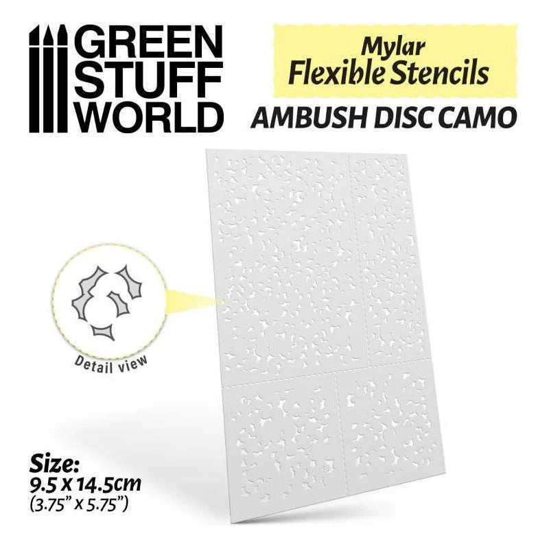 Green Stuff World: Flexible Stencils - Ambush Disc Camo (Various Sizes)