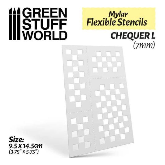 Green Stuff World: Flexible Stencils - Chequer L (7mm) - Warhaus
