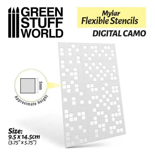 Green Stuff World: Flexible Stencils - Digital Camo (5mm)