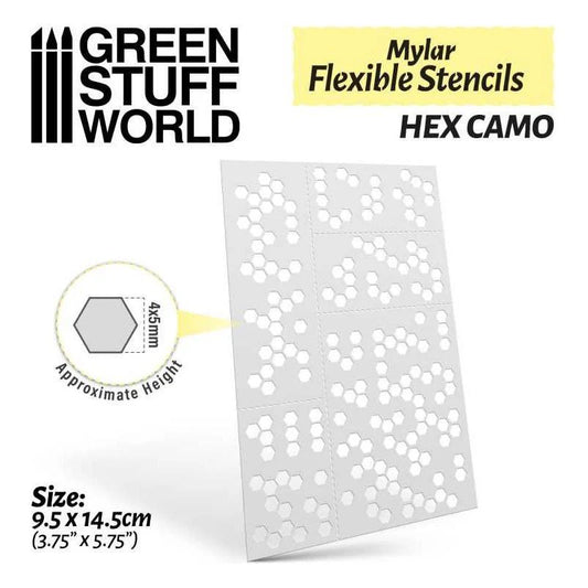 Green Stuff World: Flexible Stencils - HEX CAMO (4x5mm) - Warhaus