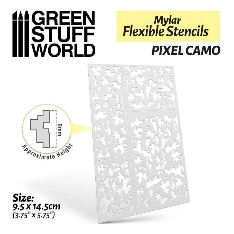 Green Stuff World: Flexible Stencils - Pixel Camo (9mm aprox.)