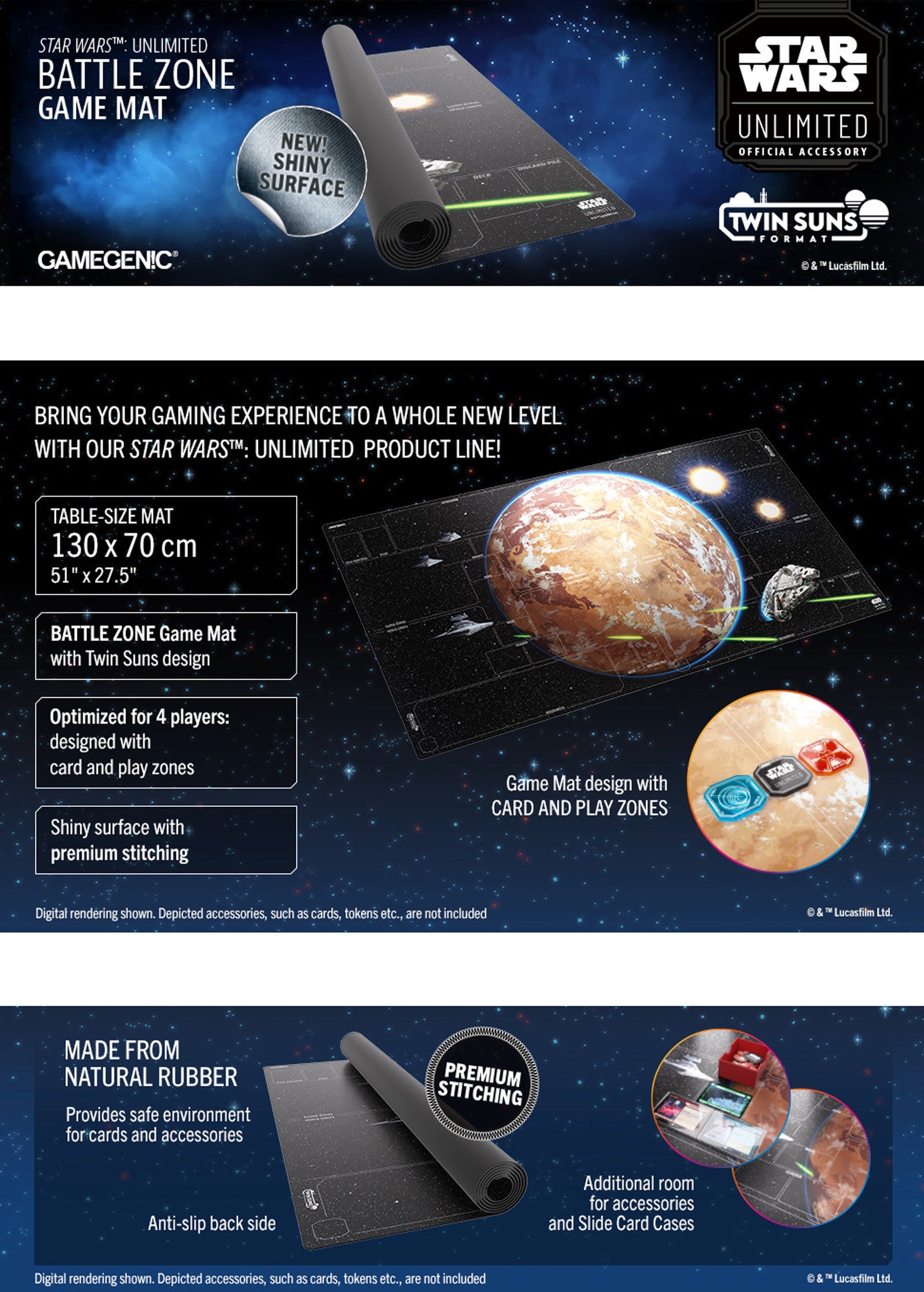 Gamegenic Star Wars Unlimited - Twin Suns Battle Zone Game Mat