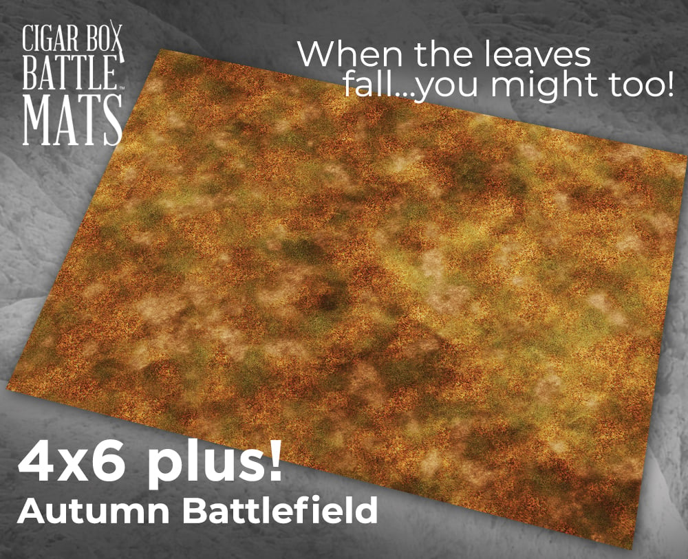 Cigar Box Battlemat: Autumn Battlefield 6x4 Battlemat