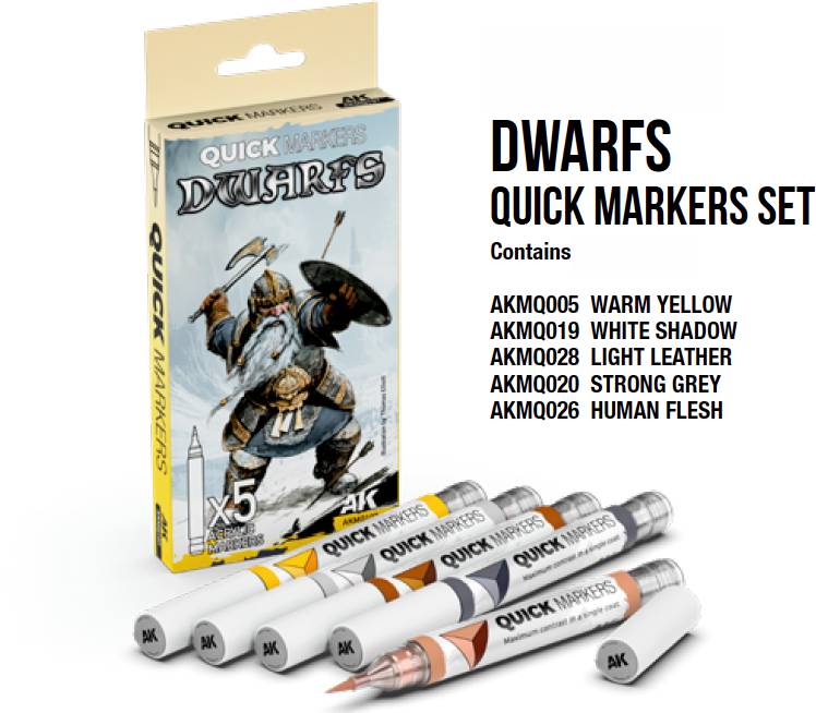 AK-Interactive: 3Gen - Dwarfs Quick Markers Set