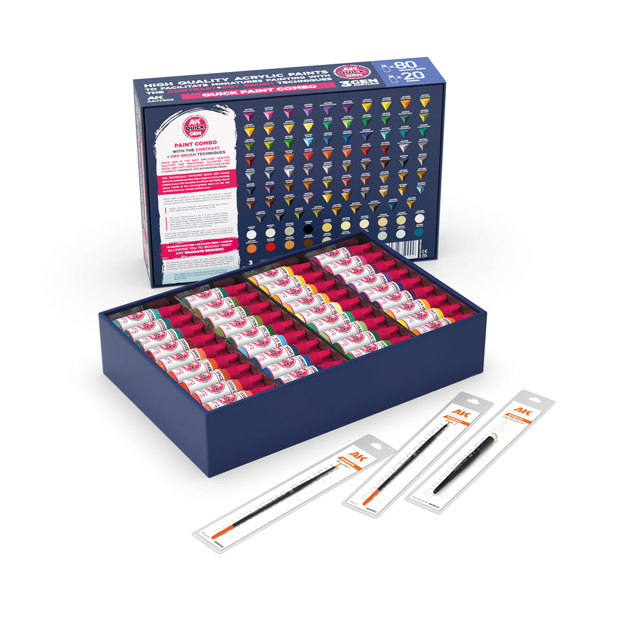 AK Interactive: Quick Gen Paints - Quick Paint Combo Set 100 Colors