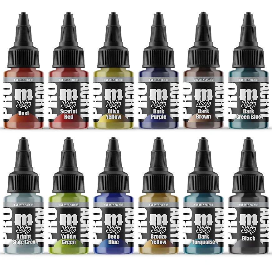 Monument Hobbies - Pro Acryl 1 Step Paint Set #2 - 12 Colors