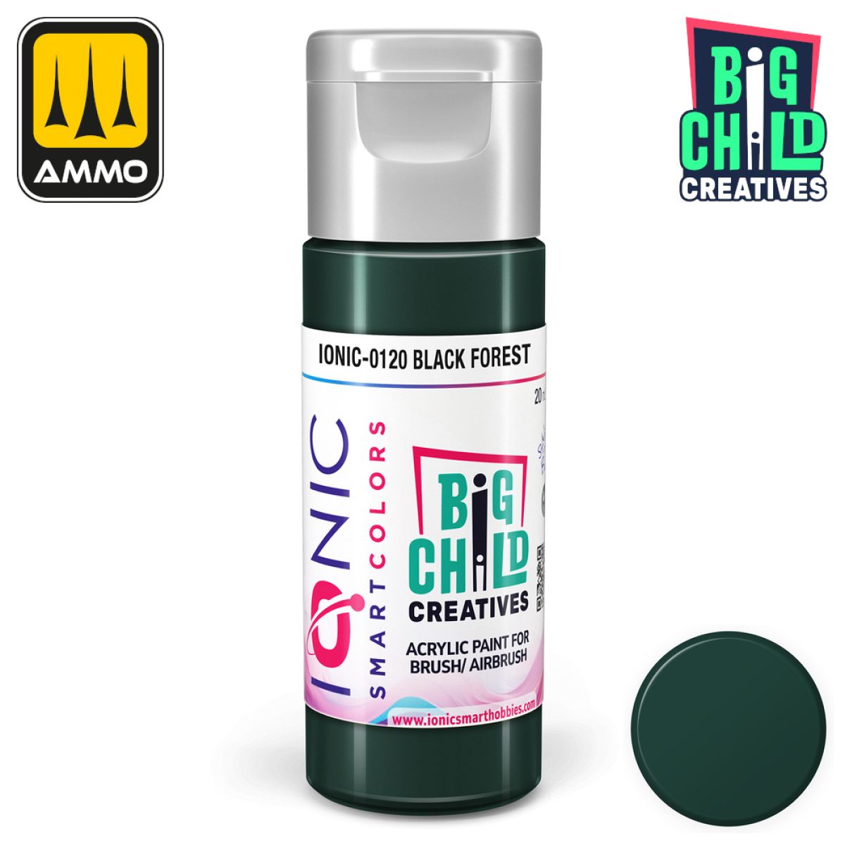 Ionic - Acrylic Paints - Black Forest 20ml