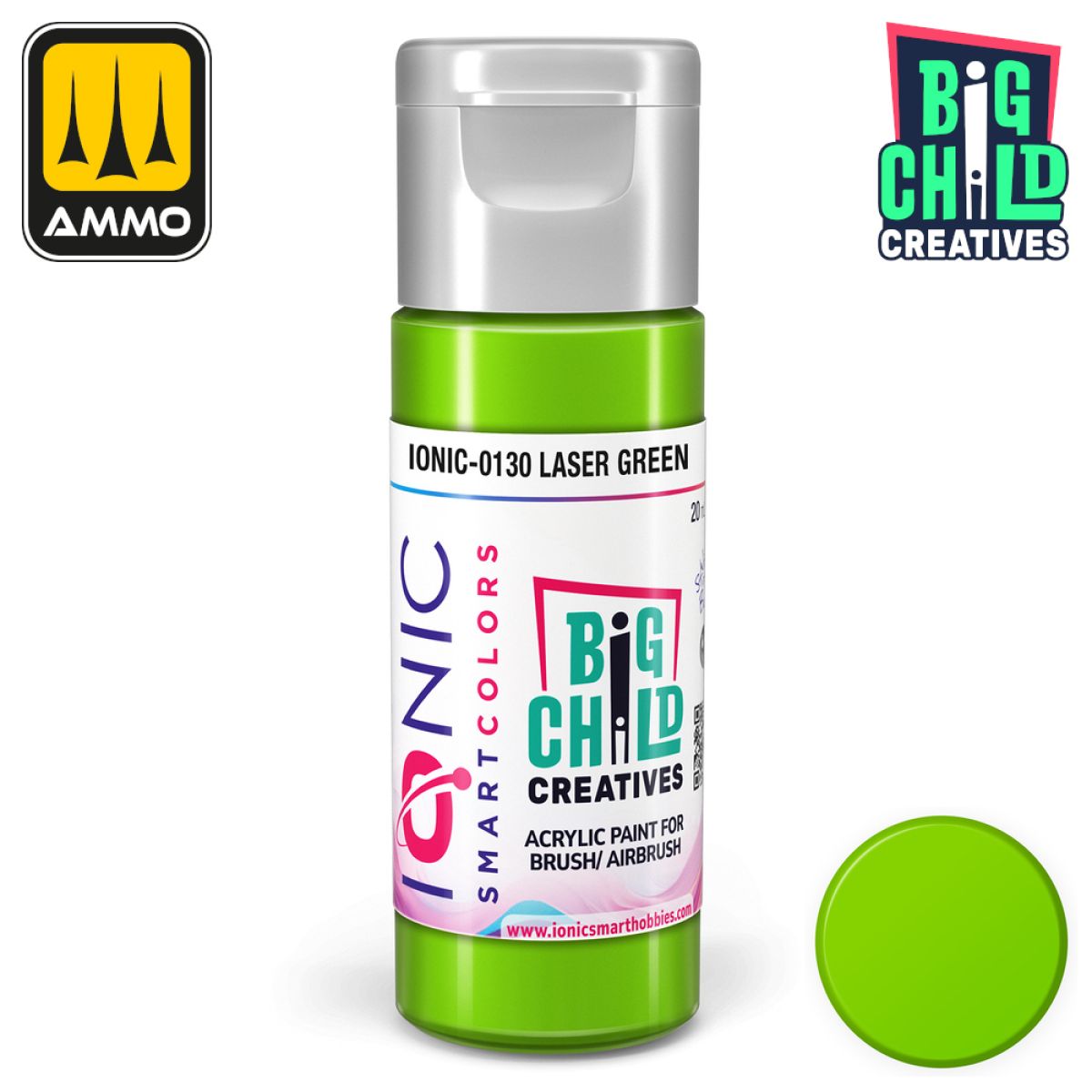 Ionic - Acrylic Paints - Laser Green 20ml