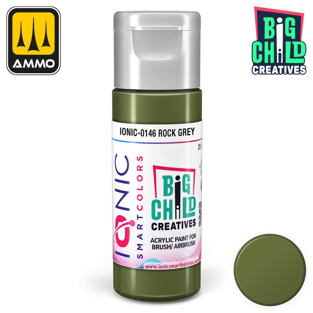 Ionic - Acrylic Paints - Rock Grey 20ml