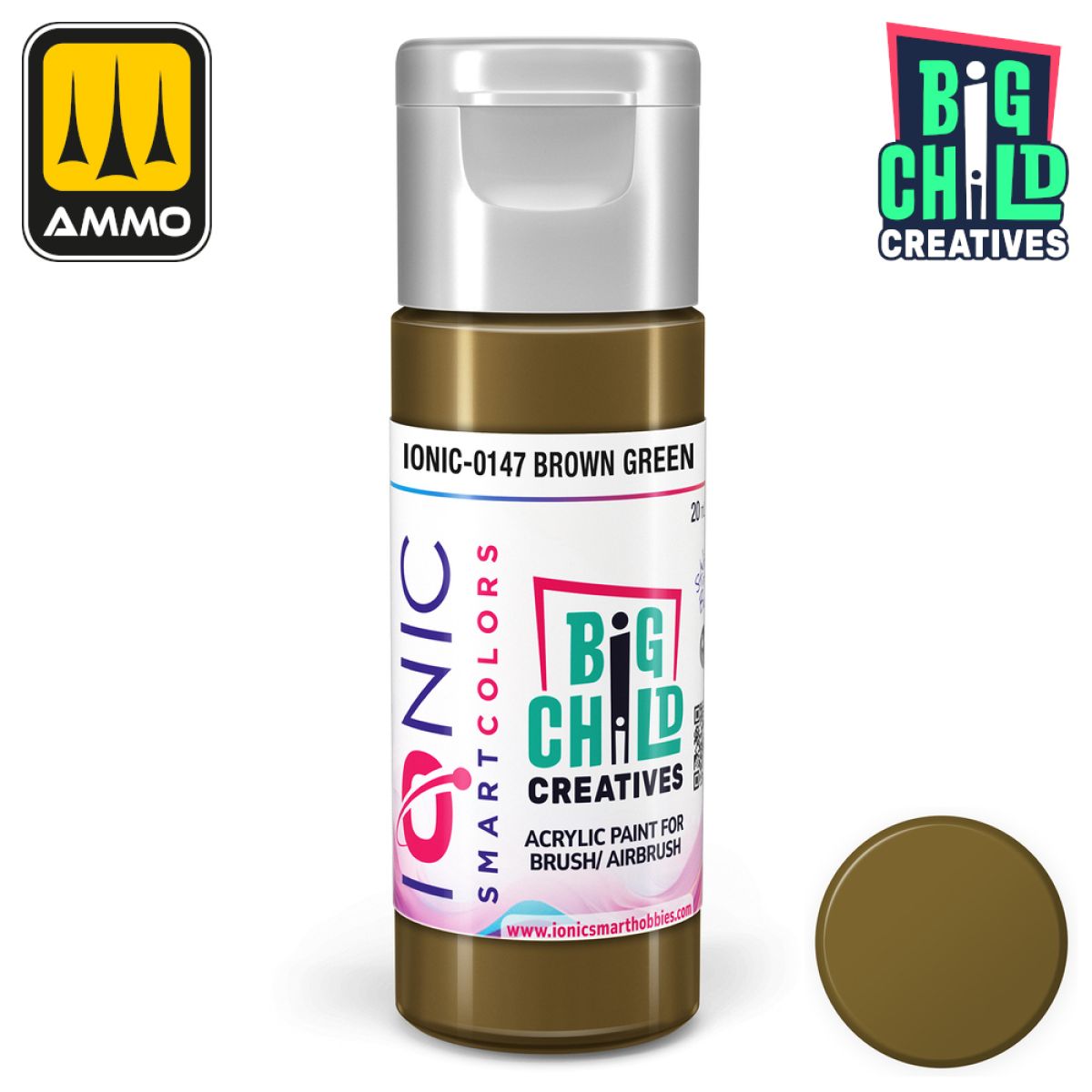 Ionic - Acrylic Paints - Brown Green 20ml