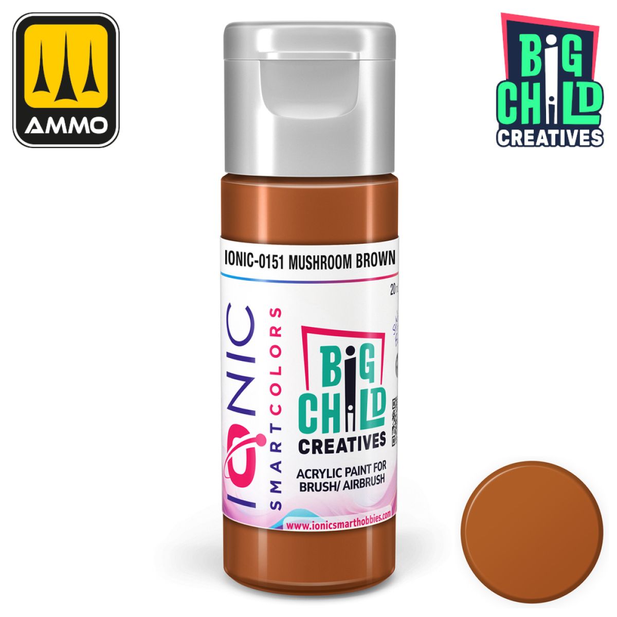 Ionic - Acrylic Paints - Mushroom Brown 20ml