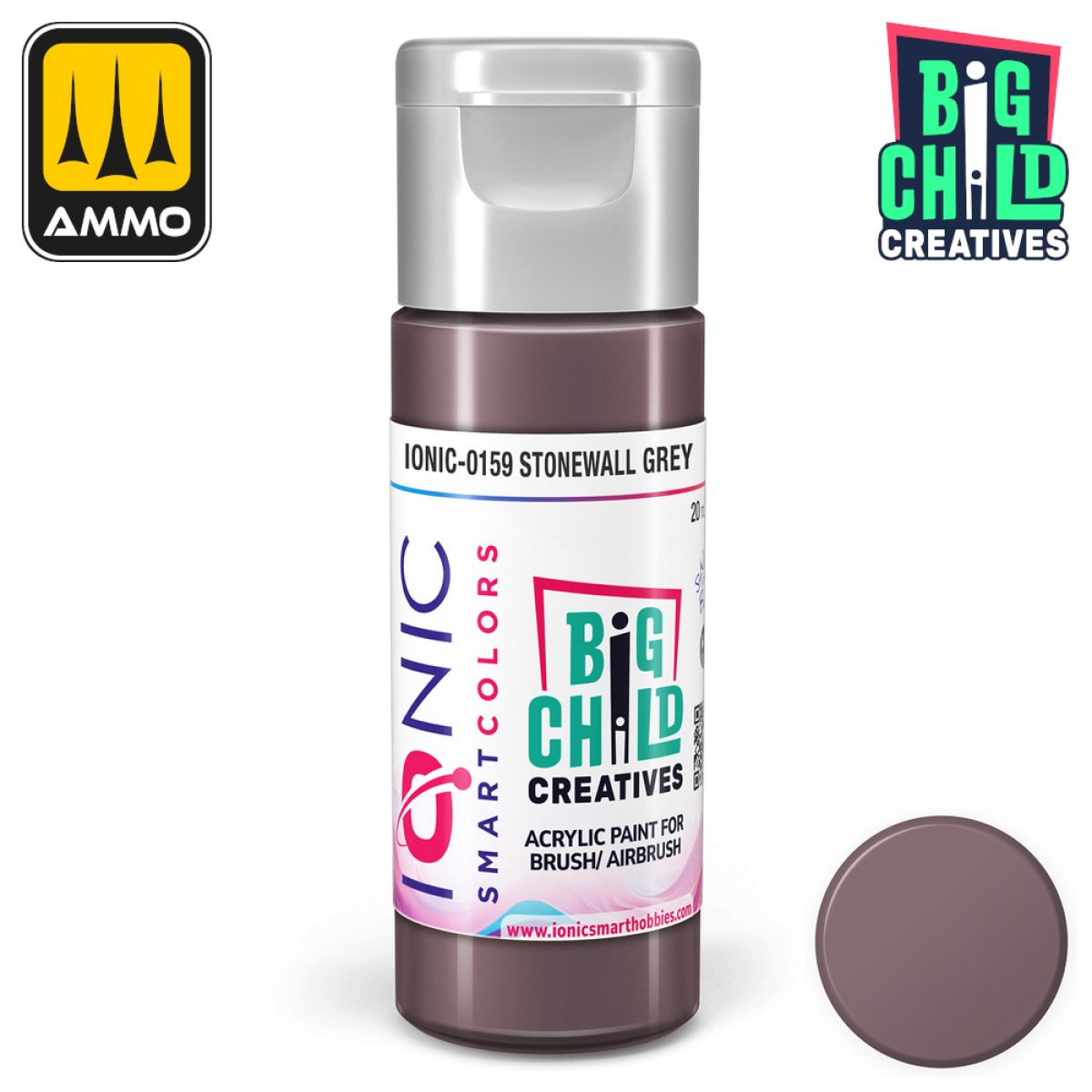 Ionic - Acrylic Paints - Stonewall Grey 20ml