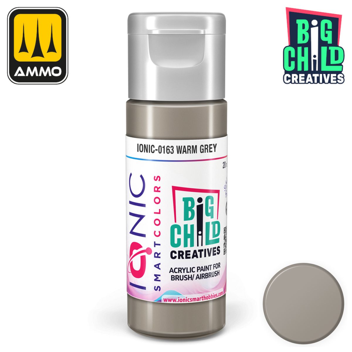 Ionic - Acrylic Paints - Warm Grey 20ml