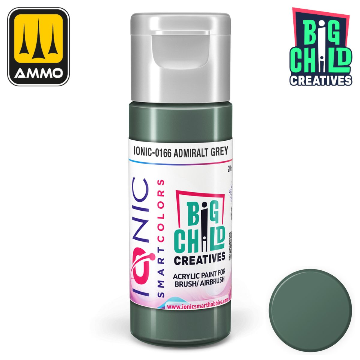 Ionic - Acrylic Paints - Admiral Grey 20ml