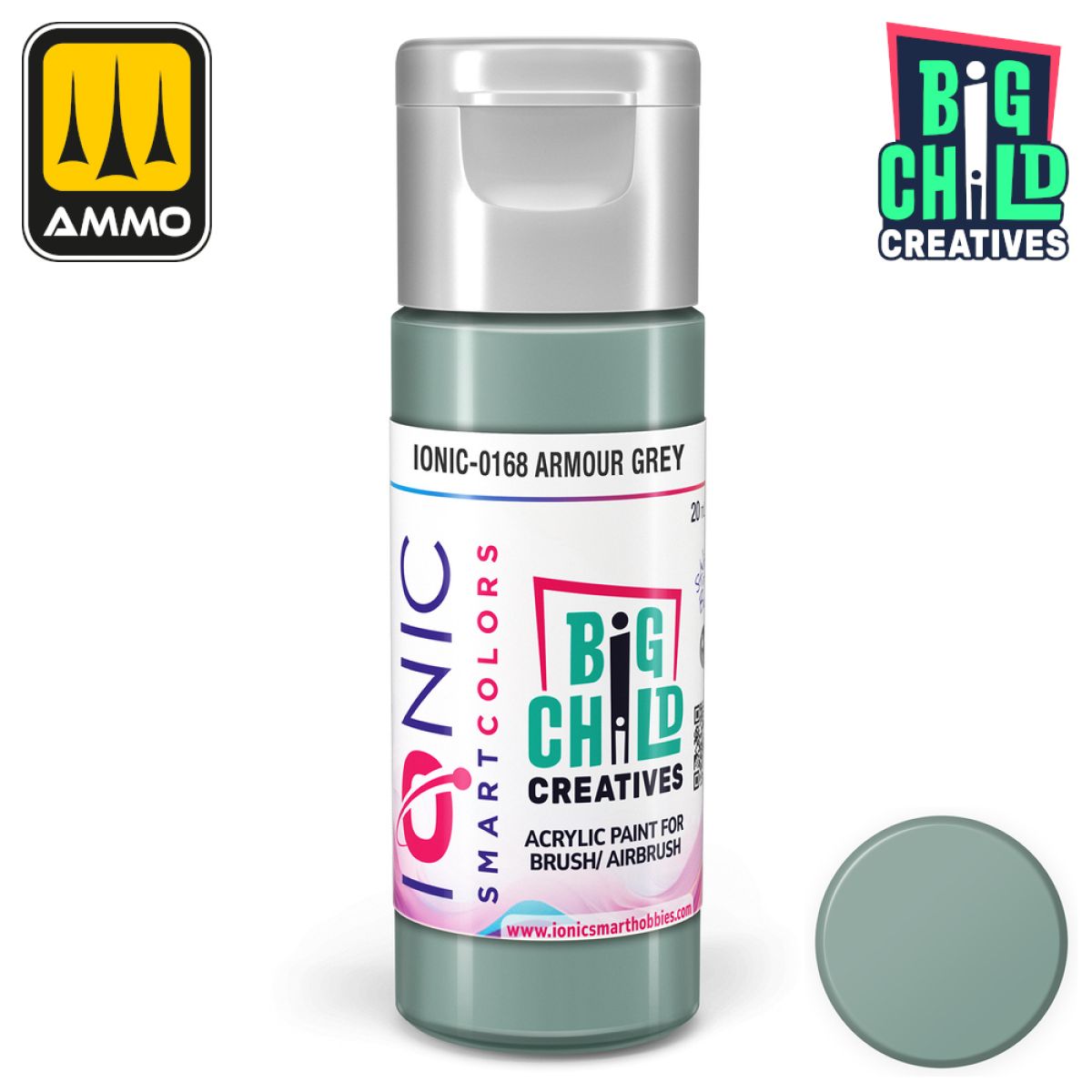 Ionic - Acrylic Paints - Armour Grey 20ml