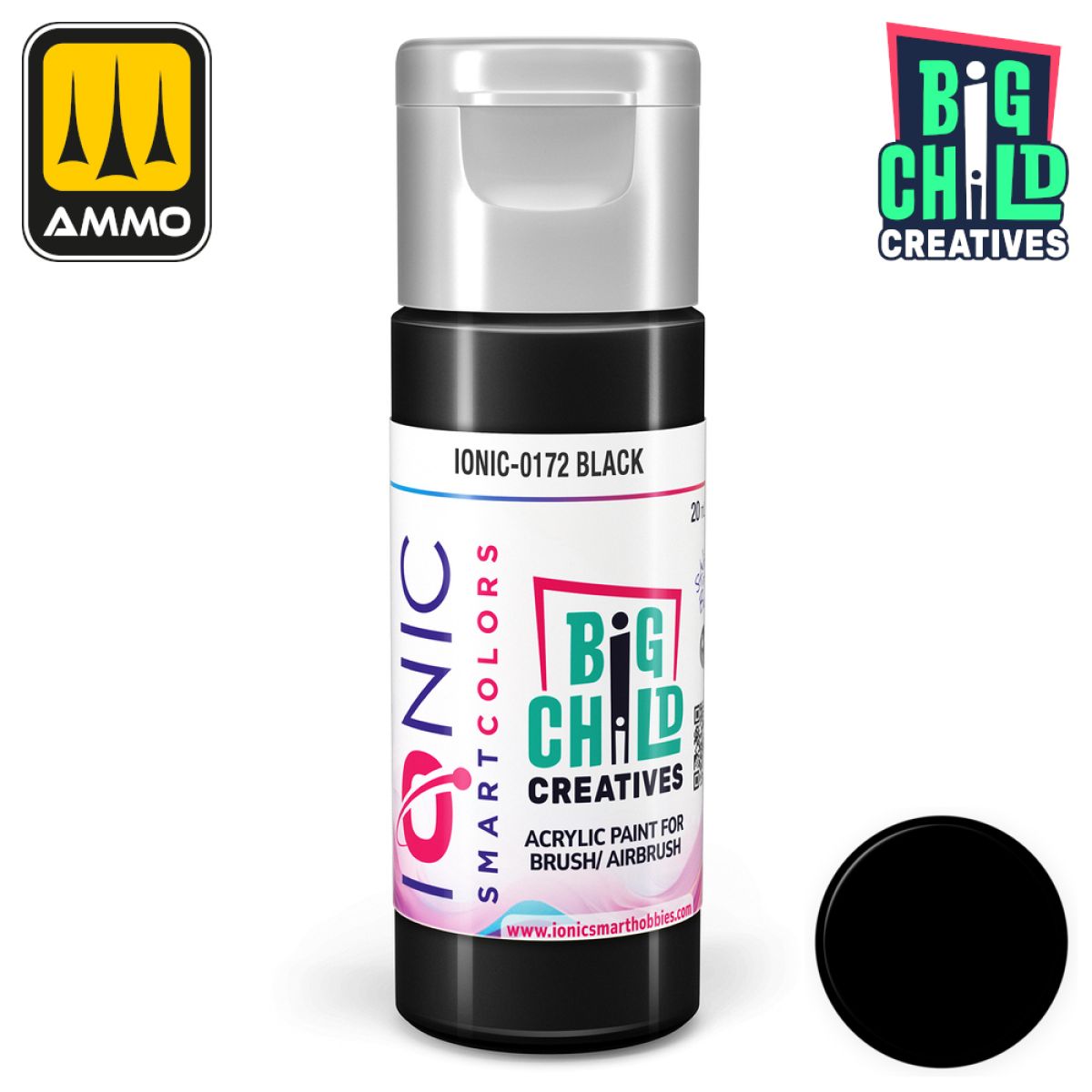 Ionic - Acrylic Paints - Black 20ml