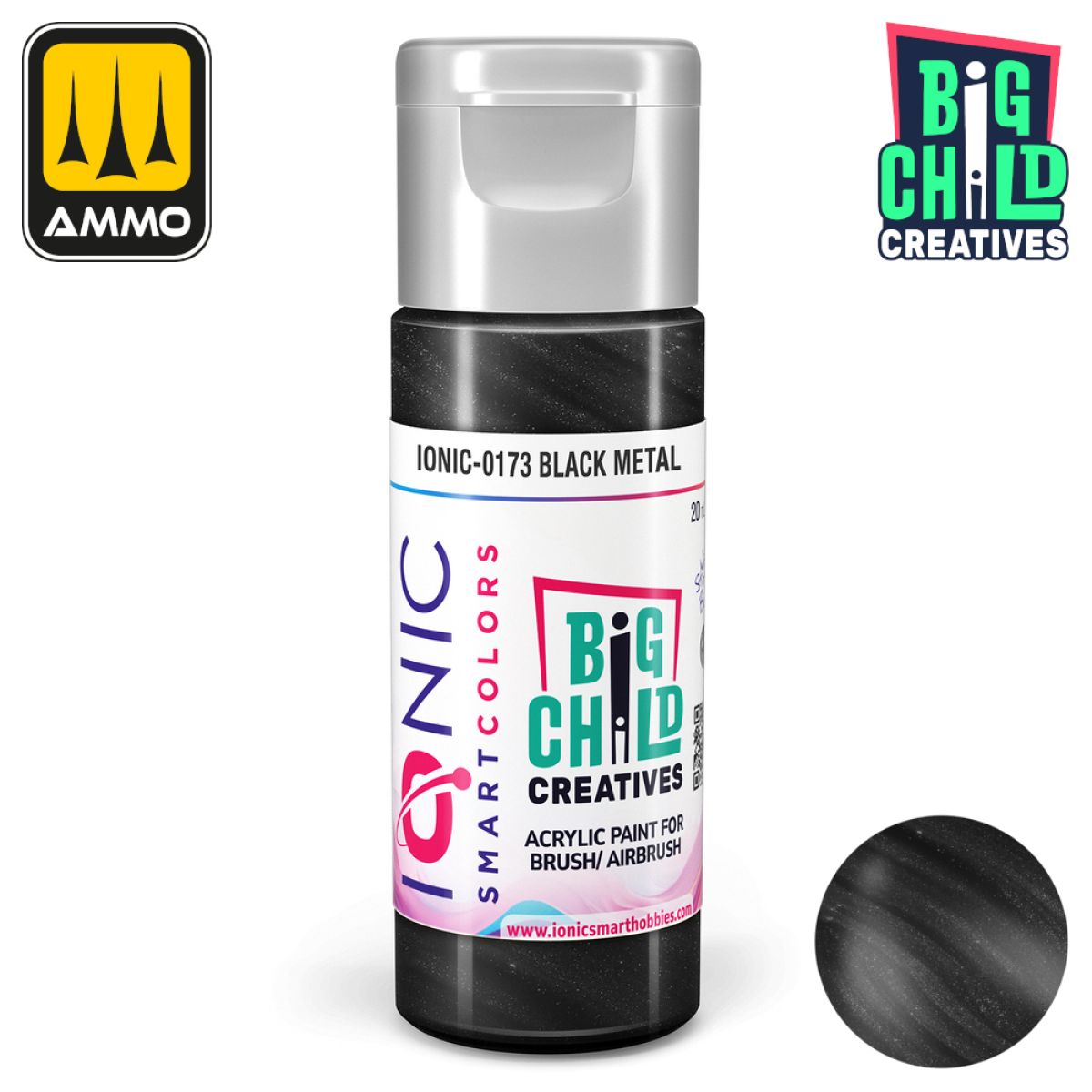 Ionic - Acrylic Paints - Black Metal 20ml