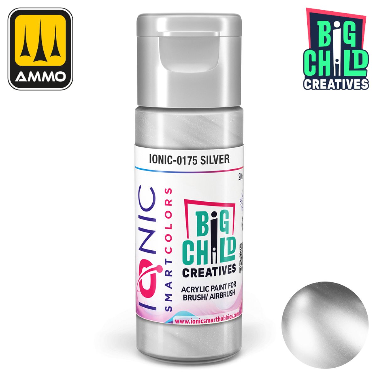 Ionic - Acrylic Paints - Silver 20ml