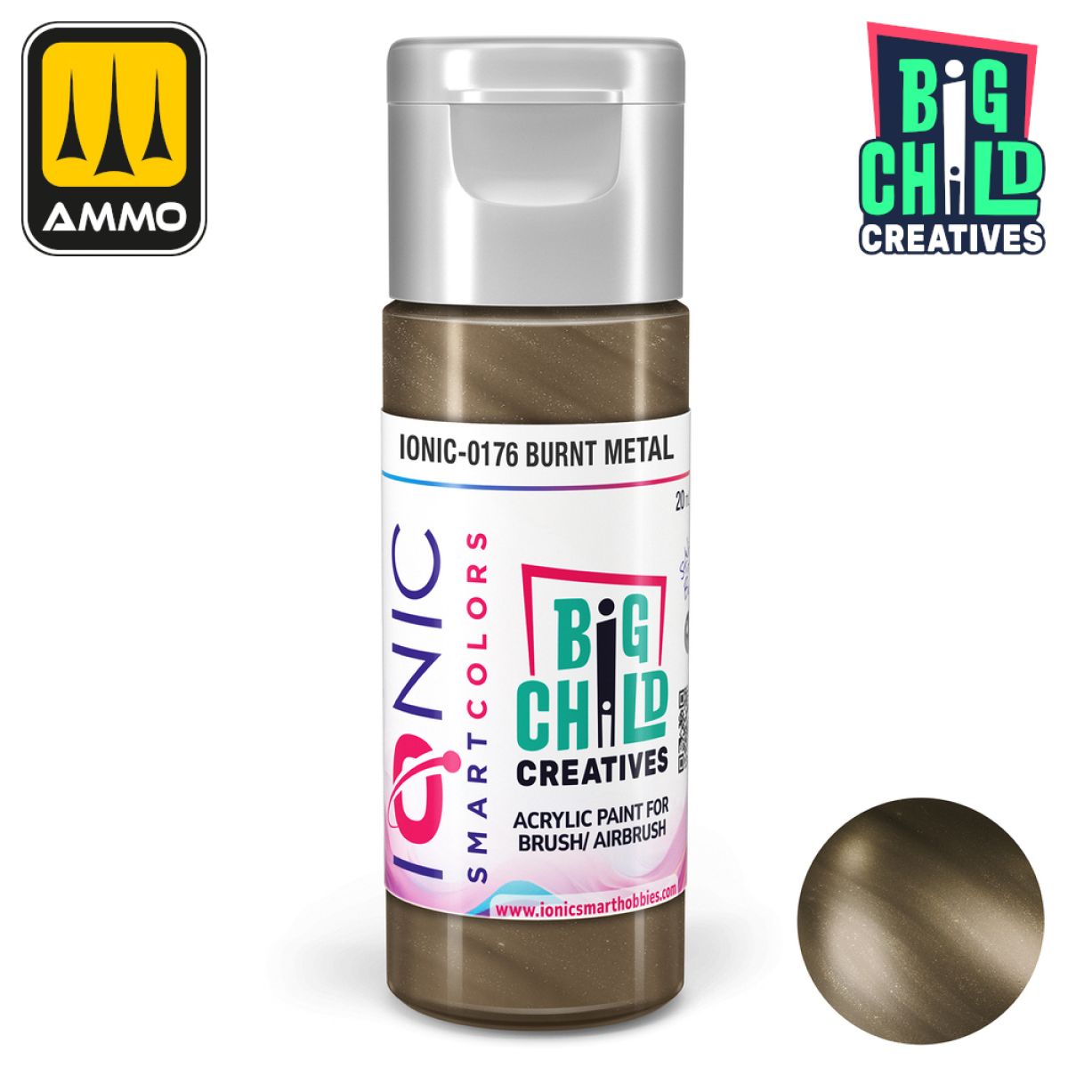 Ionic - Acrylic Paints - Burnt Metal 20ml