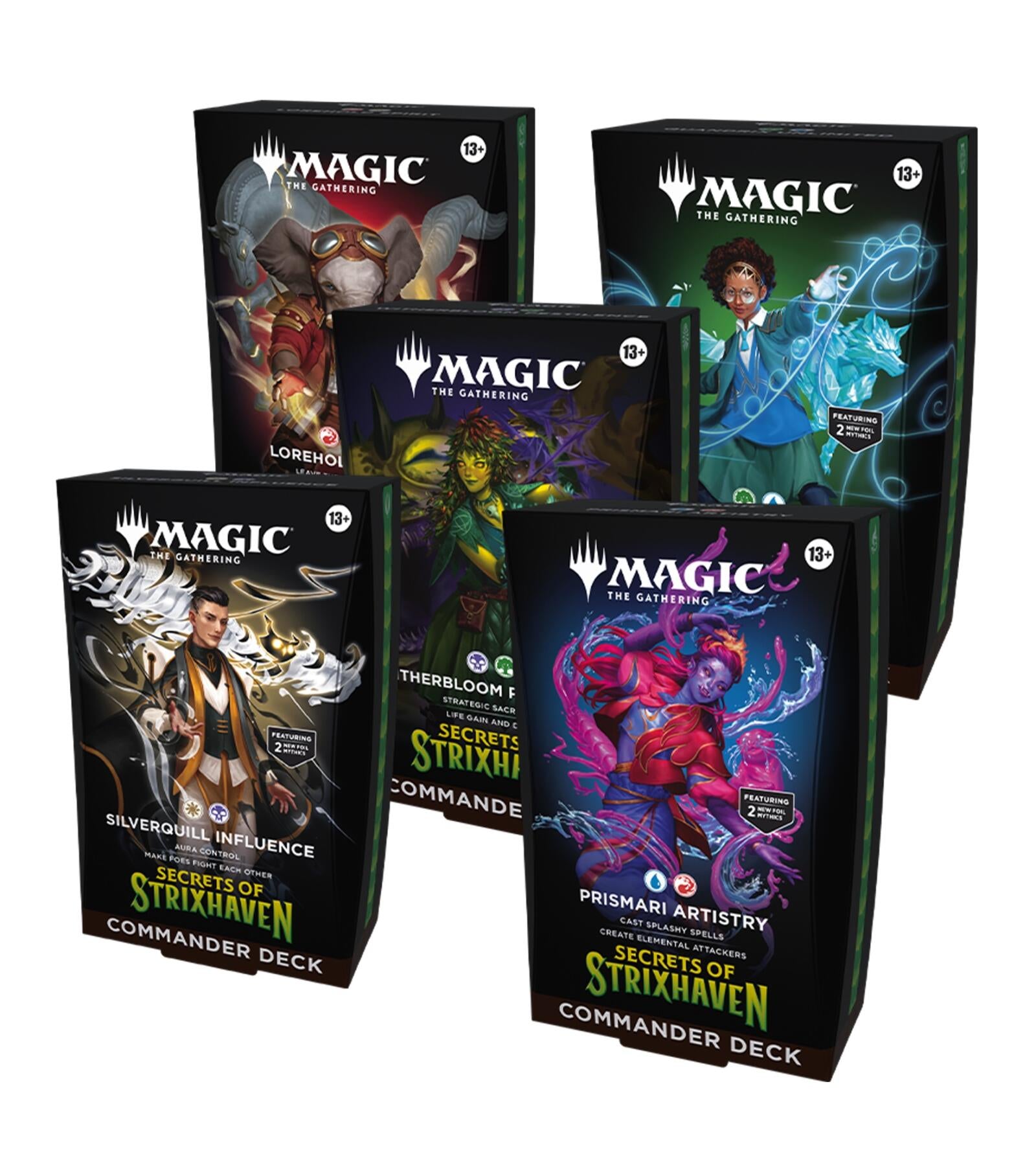 Magic the Gathering Secrets of Strixhaven Commander Decks (5 Decks Per Display)