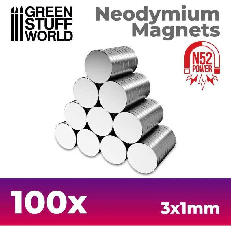 Green Stuff World: Neodymium Magnets 3x1mm - 100 units (N52) - Warhaus