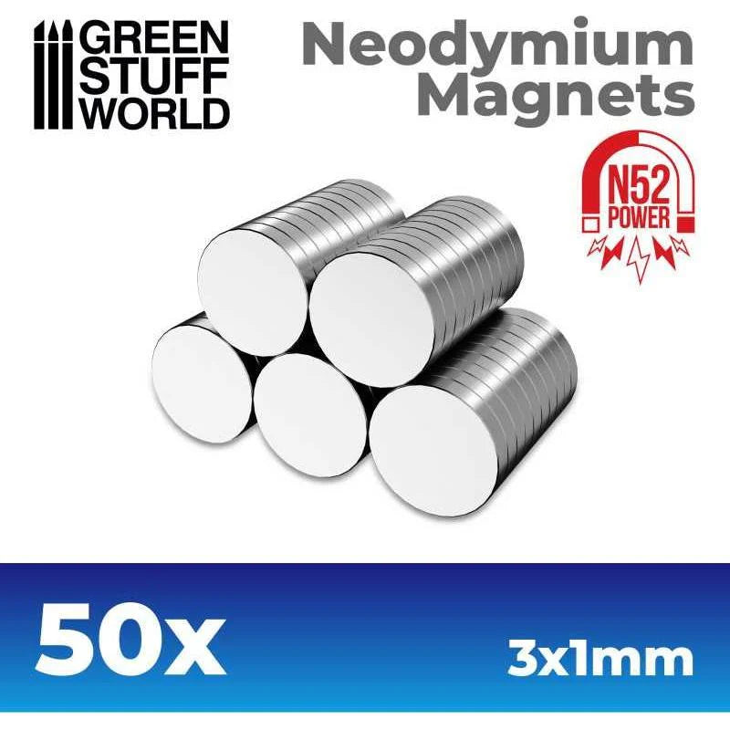 Green Stuff World: Neodymium Magnets 3x1mm - 50 units (N52)