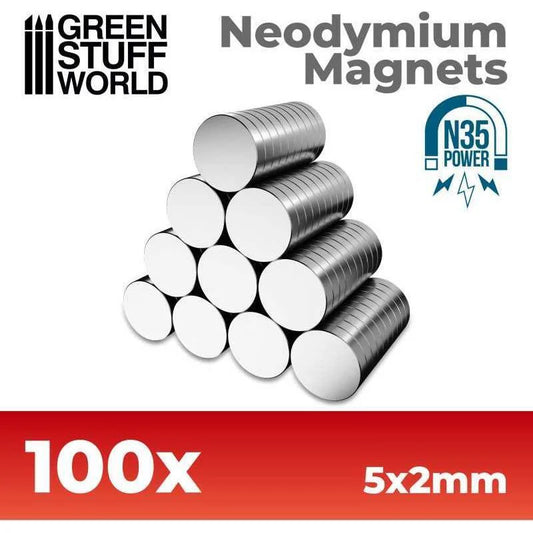 Green Stuff World: Neodymium Magnets 5x2mm - 100 units (N35)