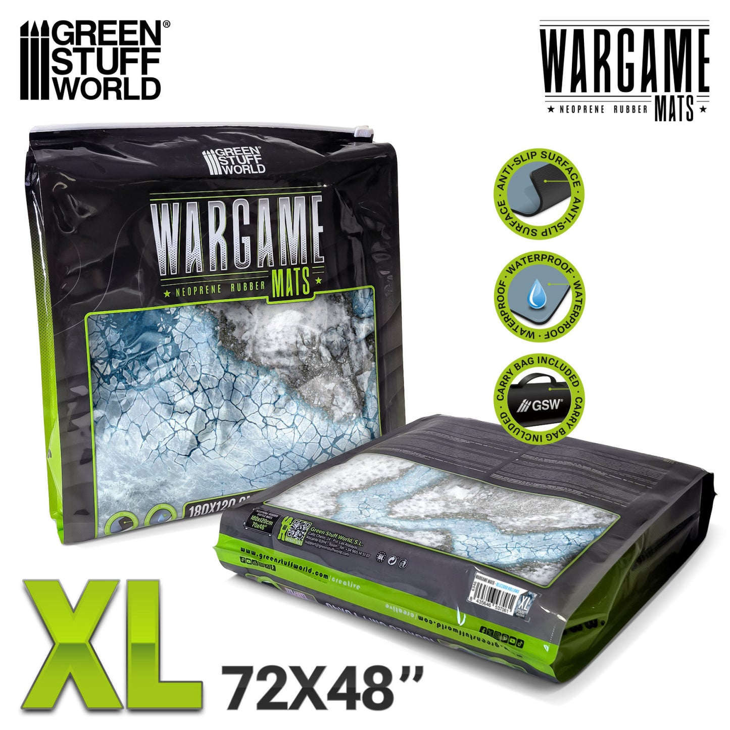 Green Stuff World: Neoprene Mat 4x6' Blizzard Hollows (120x180cm)