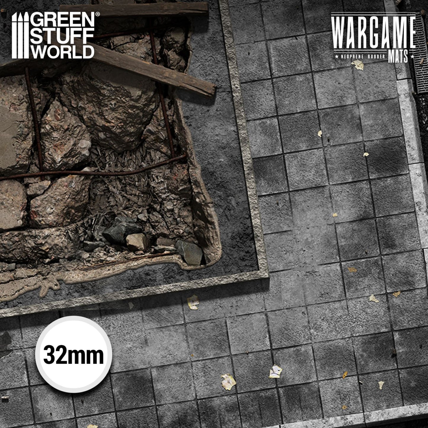 Green Stuff World: Neoprene Mat 4x6' Ground Zero District (120x180cm)