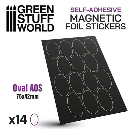 Green Stuff World: Oval Magnetic Sheet Self-Adhesive - 75x42