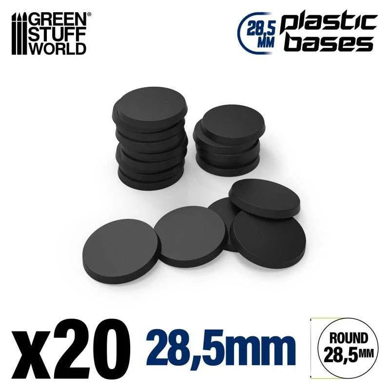Green Stuff World Plastic Bases - Round 28.5mm Black