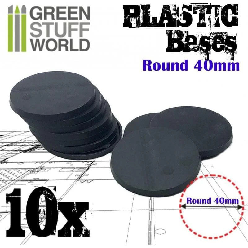 Green Stuff World: Plastic Bases - Round 40 mm Black - Warhaus