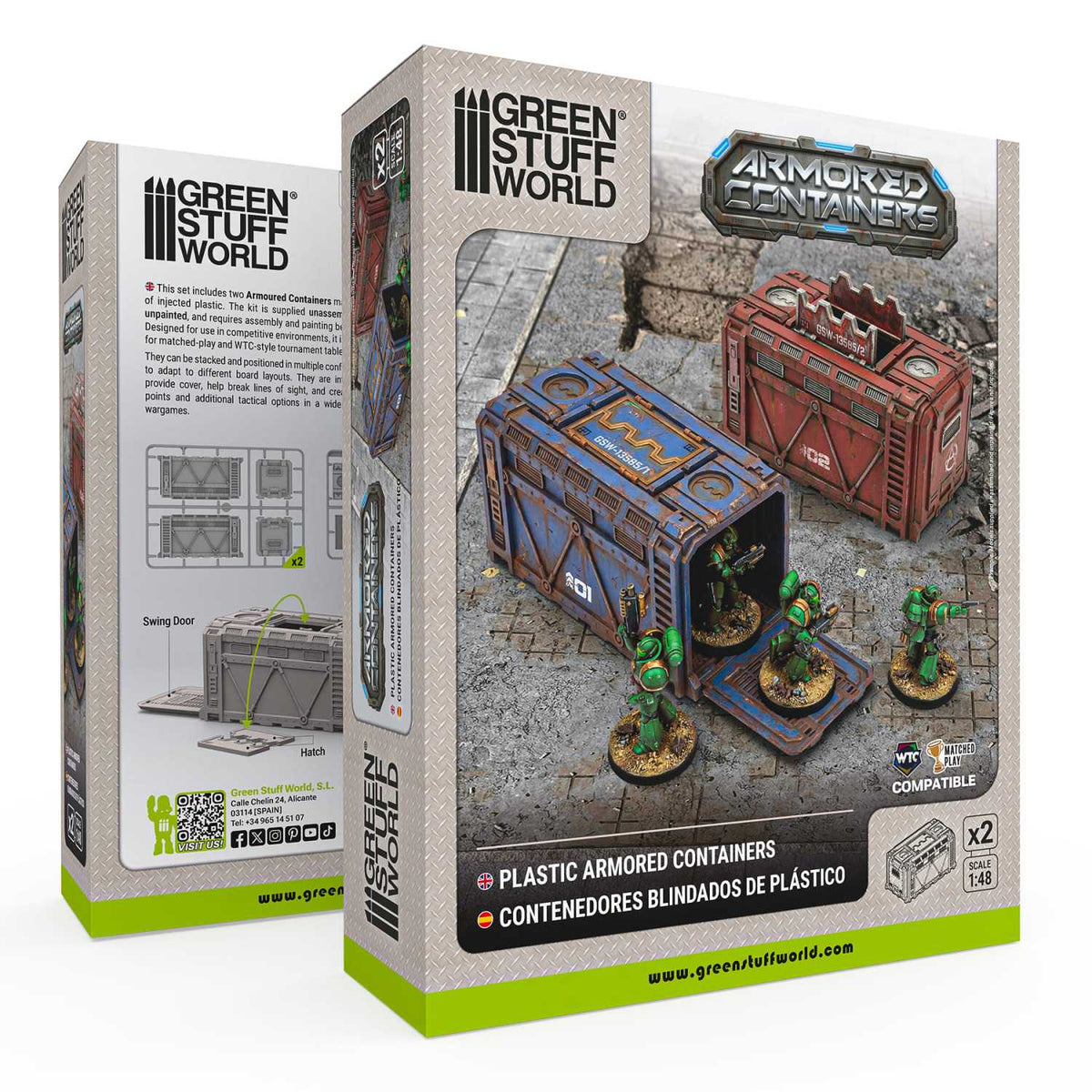Green Stuff World: Plastic Sci-fi Armored Container (Pack x2)
