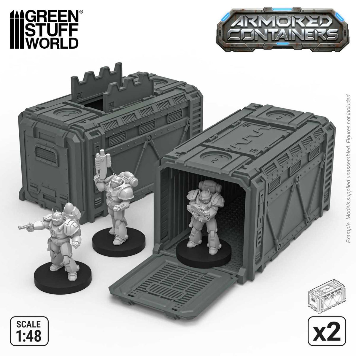 Green Stuff World: Plastic Sci-fi Armored Container (Pack x2)