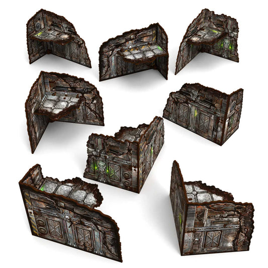 Green Stuff World: Pre-painted Foldable L-Shaped Ruins 11th edition (Pack x8)