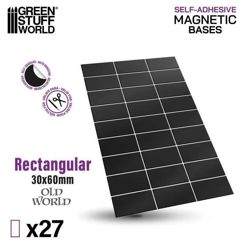 Green Stuff World: Rectangular Magnetic Sheet SELF-ADHESIVE - 30x60mm