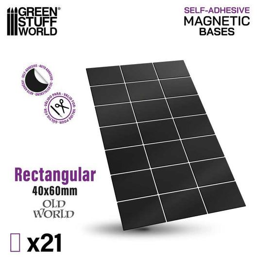 Green Stuff World: Rectangular Magnetic Sheet SELF-ADHESIVE - 40x60mm