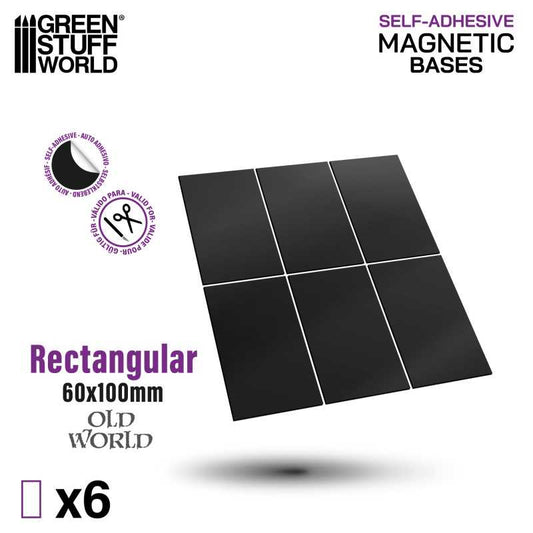 Green Stuff World: Rectangular Magnetic Sheet SELF-ADHESIVE - 60x100mm