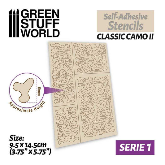Green Stuff World: Self-Adhesive Stencils - Classic Camo 2