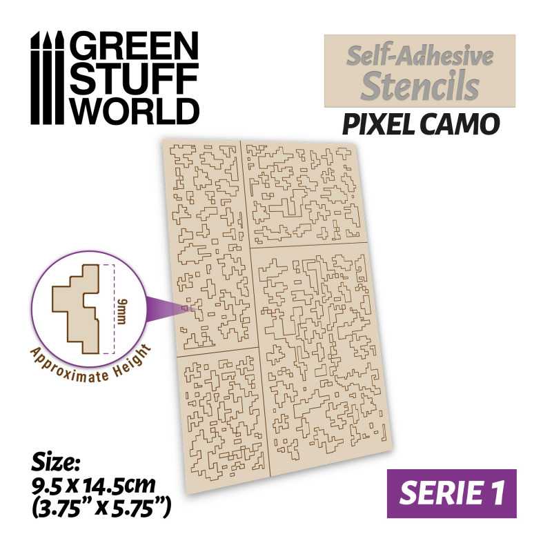 Green Stuff World: Self-Adhesive Stencils - Pixel Camo