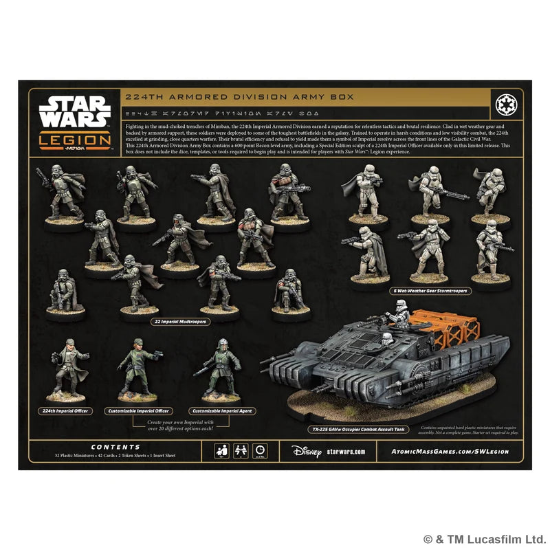 Star Wars: Legion Mimban 224th Mudtrooper Special Edition Army Box contents