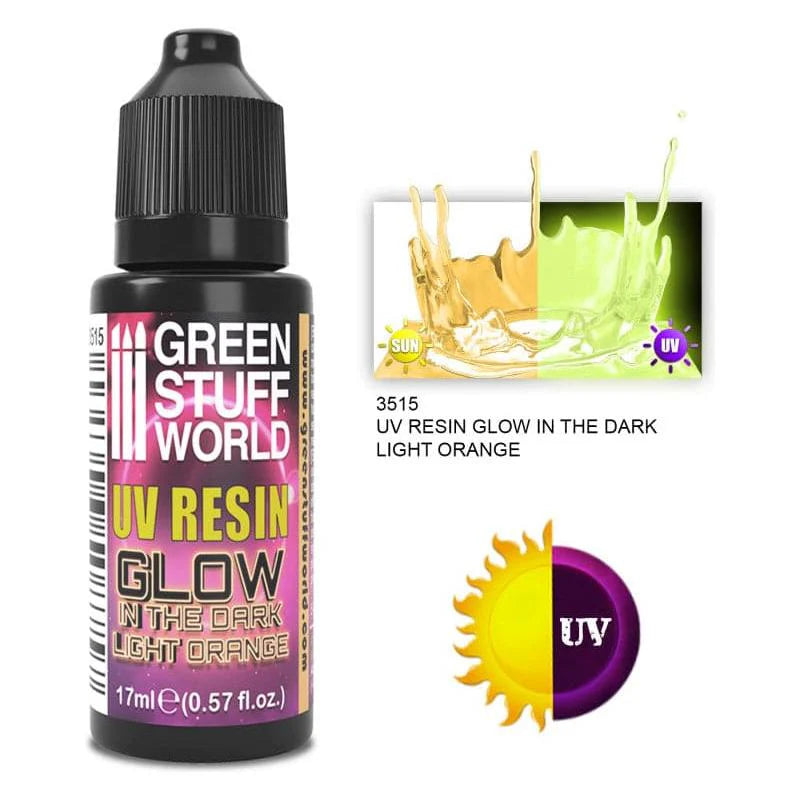 Green Stuff World: UV Resin 17ml Light Orange - Glow in the Dark - Warhaus