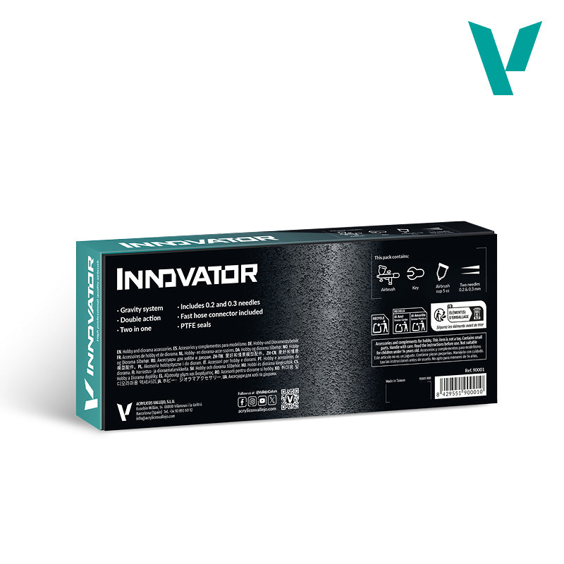 INNOVATOR By Vallejo - Gravity System - 2 in 1 (0.2 & 0.3) Precision Airbrush