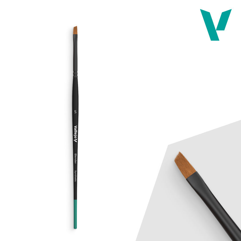 Vallejo Brushes - Blender - Flat Angled Synthetic Brush Small