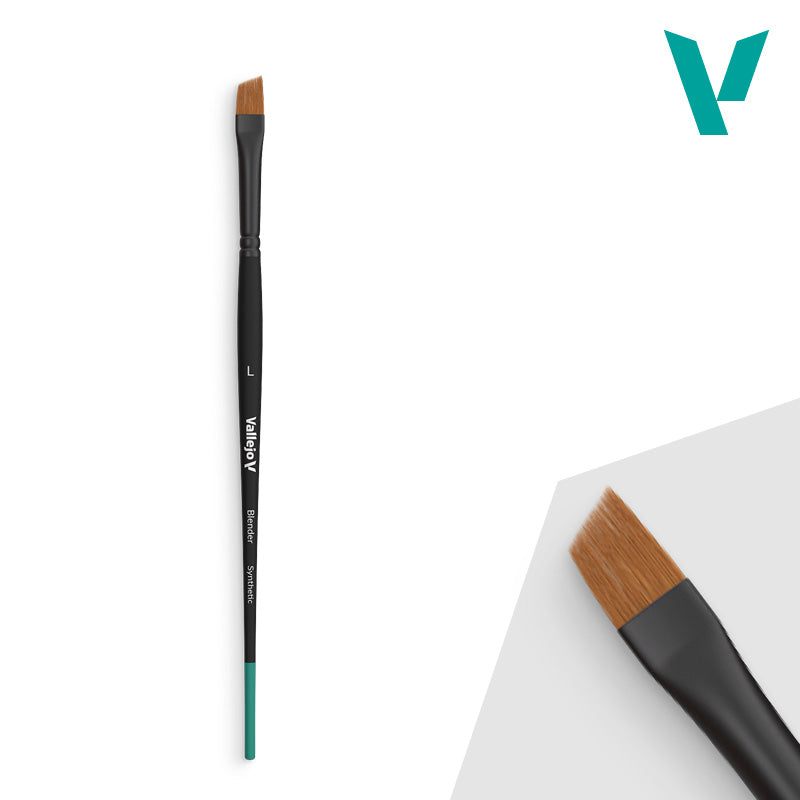 Vallejo Brushes - Blender - Flat Angled Synthetic Brush Large